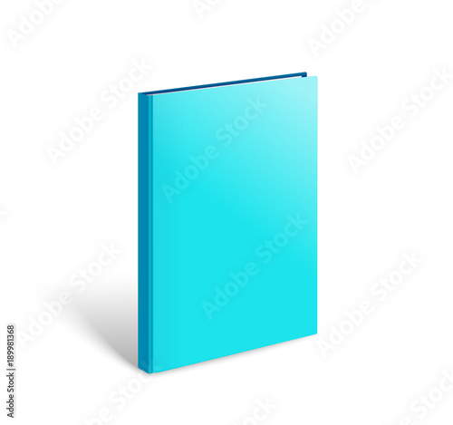3d blank color book vector mockup. Paper book isolated on white