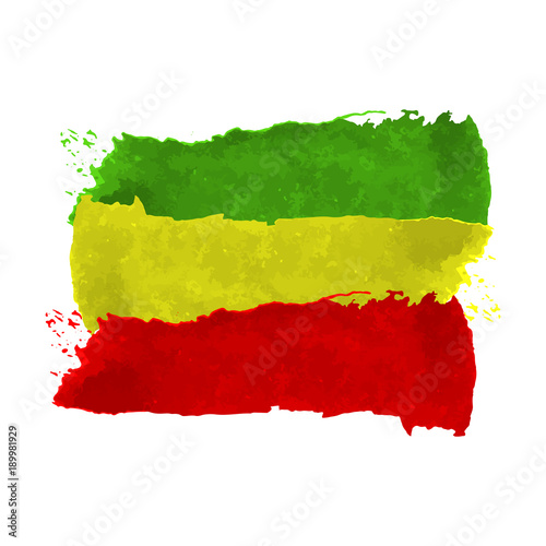 Abstract grunge painted scratched texture background . EPS10 vector illustration reggae colors green, yellow, red
