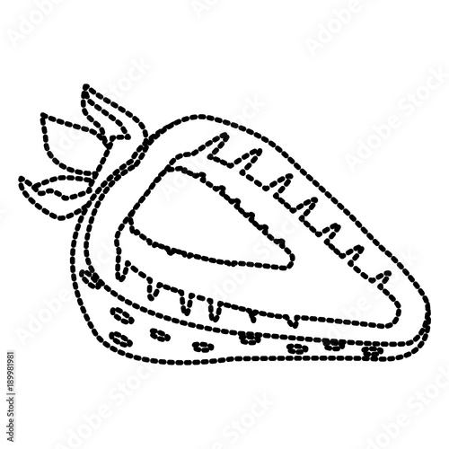 Strawberry half cut icon vector illustration graphic design