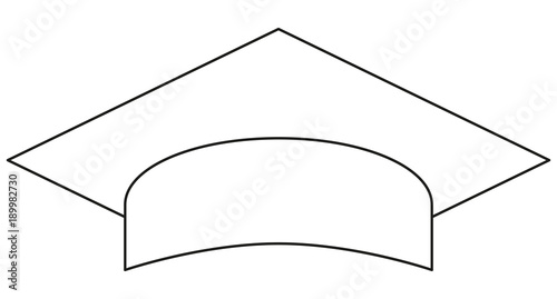 School college university line art icon poster hat.