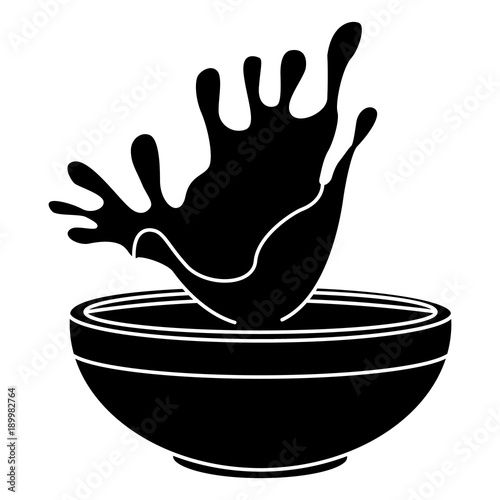 Oat splash bowl icon vector illustration graphic design