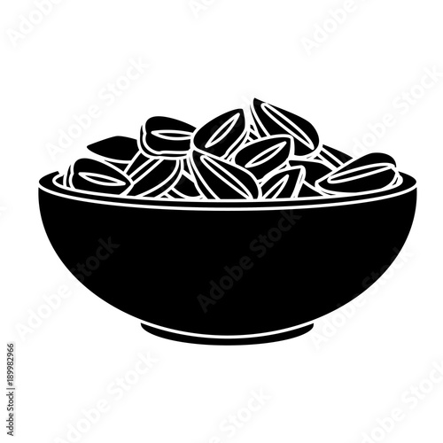 Oat flakes bowl icon vector illustration graphic design