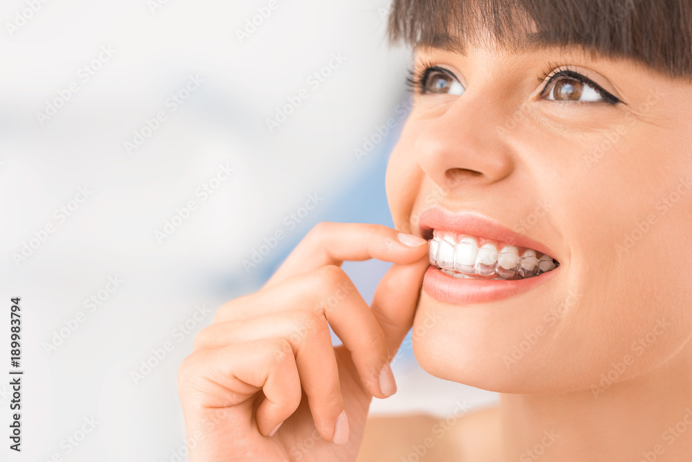 Beautiful smile and white teeth of a young woman. Beautiful smile and white teeth of a young woman.