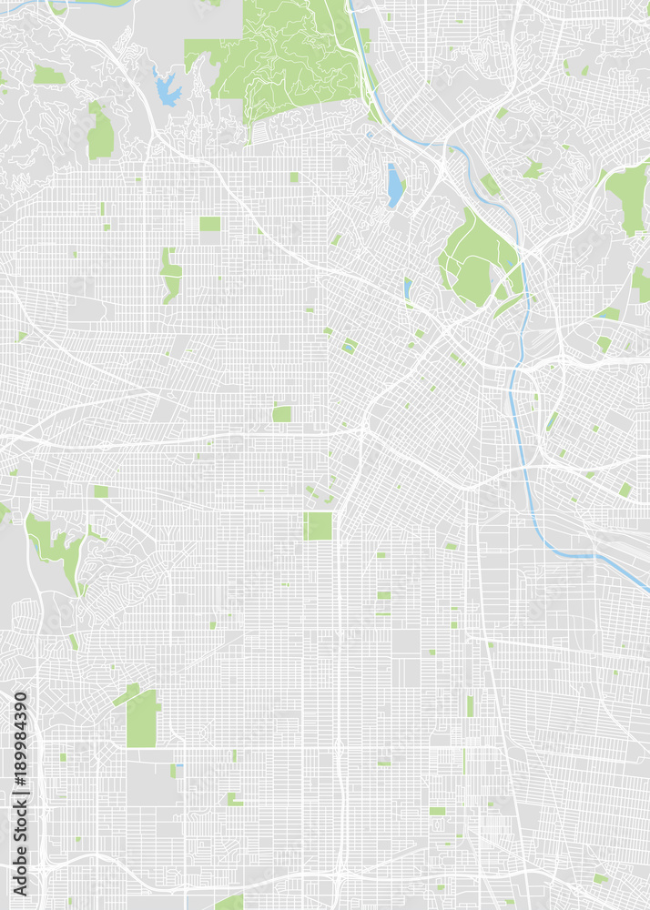 Obraz premium Los Angeles colored vector map