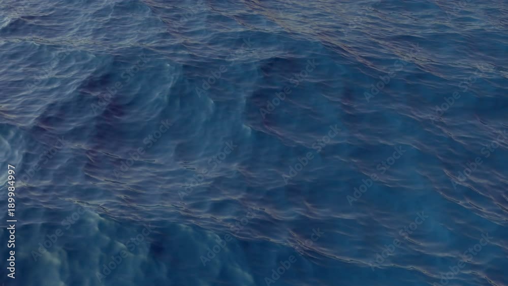 4k blue ocean waves surface seamless looped, ocean background