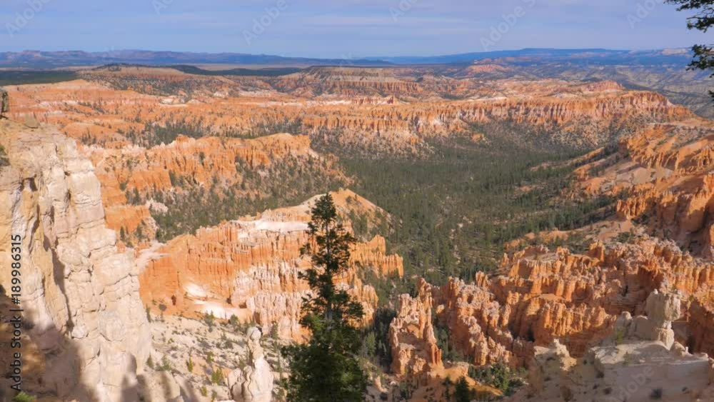Pan Top View On Sand Mountain Red Orange Bryce Canyon National Park USA Pan Top View On Sand Mountain Red Orange Bryce Canyon National Park USA