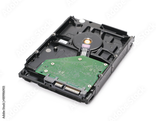 Fotografie HDD, hard disk drive isolated on white background