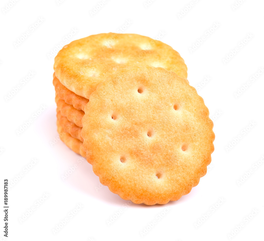Stack round cracker isolated on white background. Dry cracker cookies isolated. Saltines isolated Stack round cracker isolated on white background. Dry cracker cookies isolated. Saltines isolated