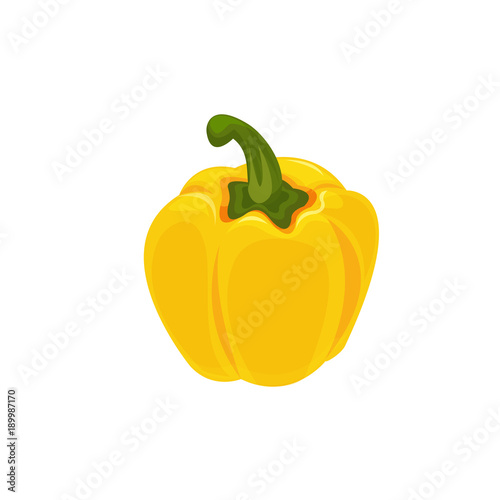 Fresh sweet yellow pepper cartoon vector Illustration