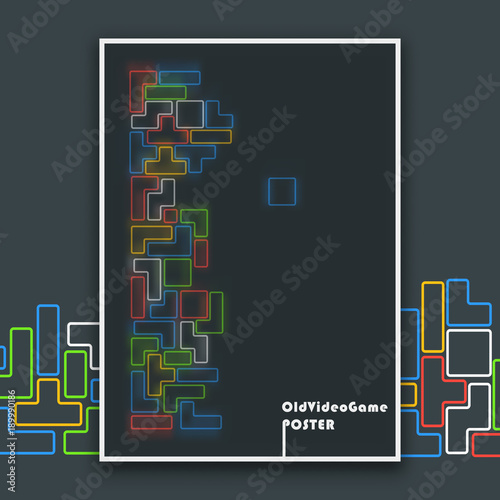 Abstract old video game poster