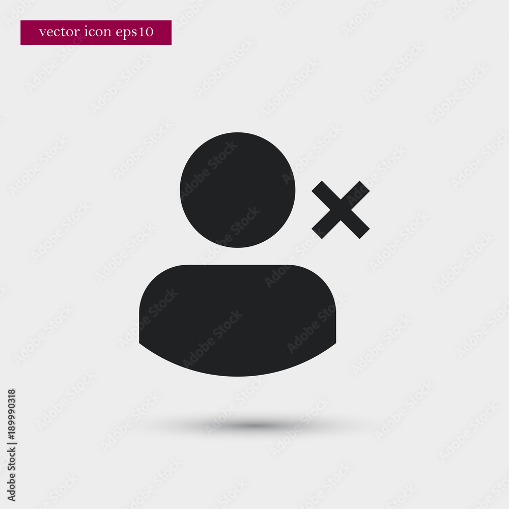 User with cross icon simple vector sign User with cross icon simple vector sign