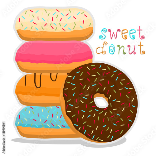 Vector illustration for glazed sweet donut