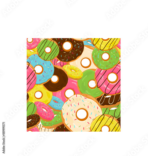Different colored confection doughnuts