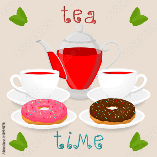 Vector illustration logo for white ceramic cup