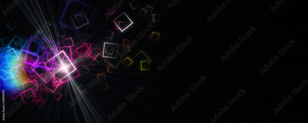Fototapeta premium Abstract square panorama background design with light