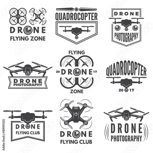 Monochrome labels with different quadrocopters
