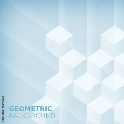 Cubes abstract background, blue monochrome color, squares, shadow blending, for advertising, invitation cards, flyer, banner, isolated, vector, illustration