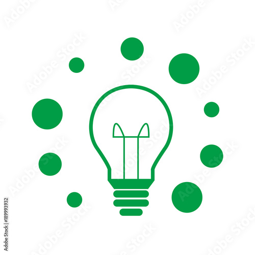 Glühbirne Blasen - Icon Symbol Piktogramm Bildmarke grafisches Element - Web, Druck - Vektor - grün weiß