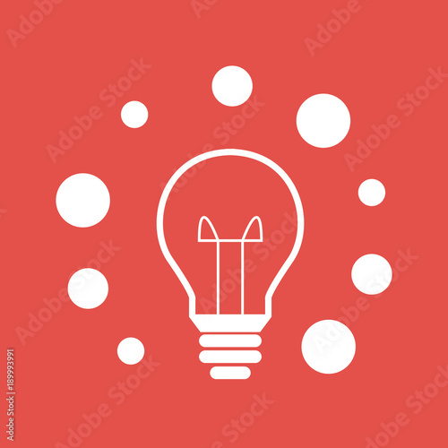 Glühbirne Blasen - Icon Symbol Piktogramm Bildmarke grafisches Element - Web, Druck - Vektor - rot weiß