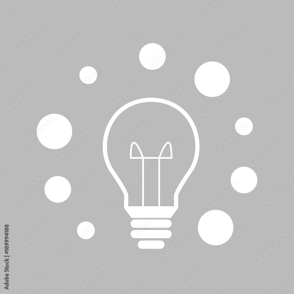 Glühbirne - Icon, Symbol, Piktogramm, Bildmarke, grafisches Element - grau  - Web, Druck - Vektor Stock-Vektorgrafik | Adobe Stock