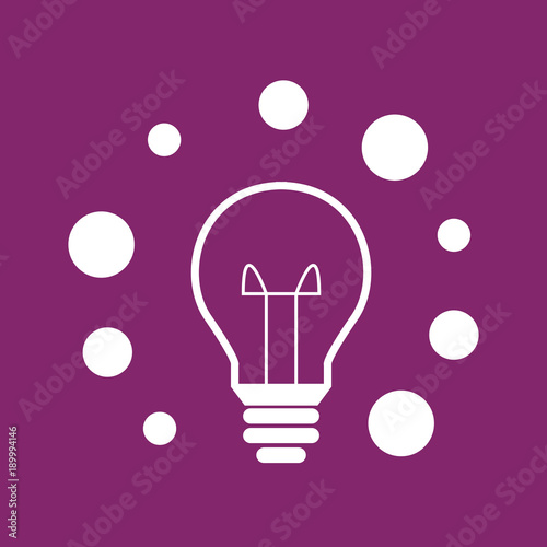 Glühbirne Blasen - Icon Symbol Piktogramm Bildmarke grafisches Element - Web, Druck - Vektor - violett weiß