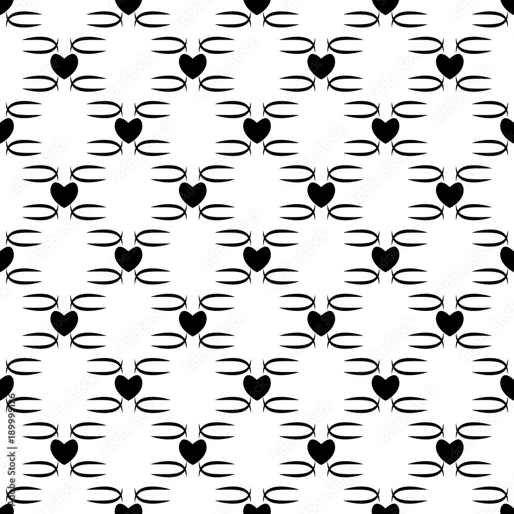Heart black seamless pattern Heart black seamless pattern