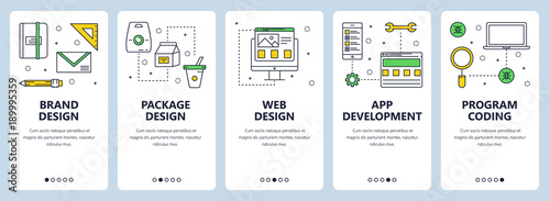Vector modern thin line brand design concept web banners