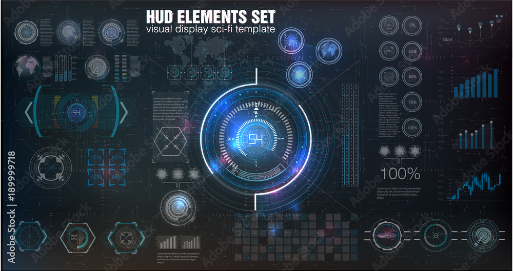 HUD UI. Abstract virtual graphic touch user interface. Infographic. Vector science abstract. Vector illustration. Futuristic user interface.Graphic display control the pallet rocket. Sky-fi HUD. HUD UI. Abstract virtual graphic touch user interface. Infographic. Vector science abstract. Vector illustration. Futuristic user interface.Graphic display control the pallet rocket. Sky-fi HUD.