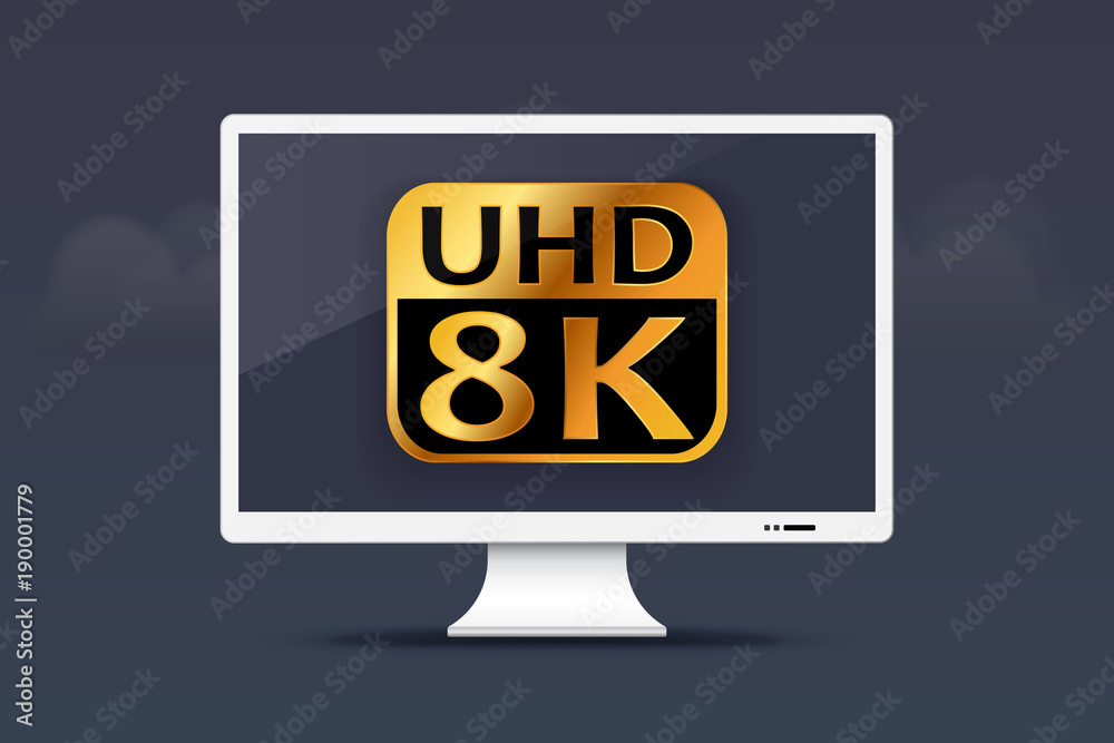 8K Ultra HD monitor on cloud design 8K Ultra HD monitor on cloud design