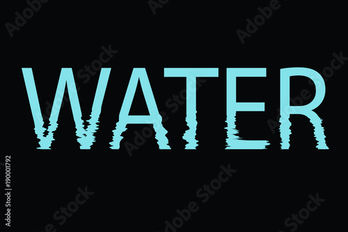 water icon logo in black background - ecology concept