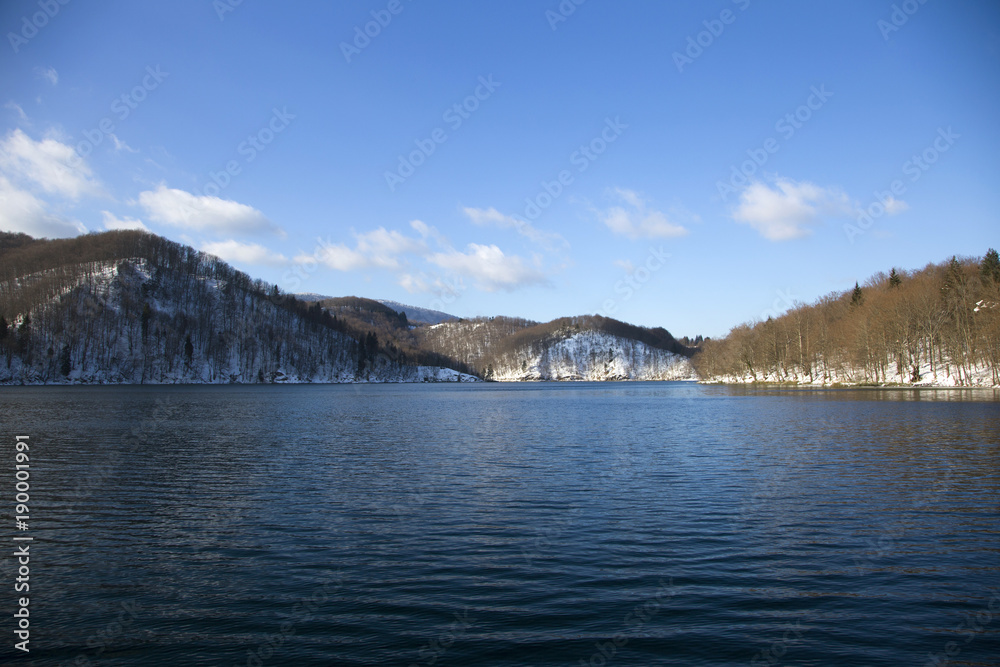 Plitvice lakes national park in Croatia, winter editition