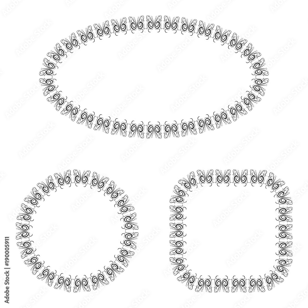 abstract vector black and white ornate frames set abstract vector black and white ornate frames set