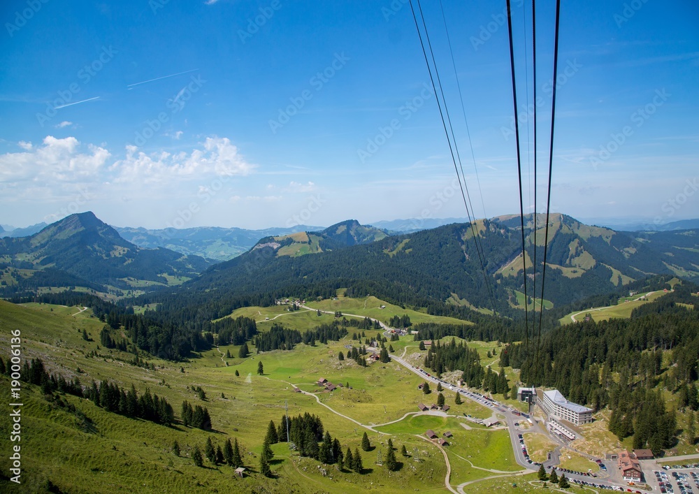 Landscape of the Alpstein and the Saentis which are a subgroup of the Appenzell Alps in Switzerland