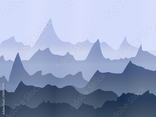 abstract vector watercolor misty mountains landscape © green_flame