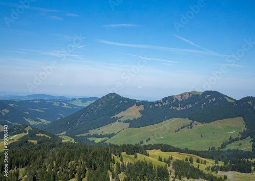 Landscape of the Alpstein and the Saentis which are a subgroup of the Appenzell Alps in Switzerland photo