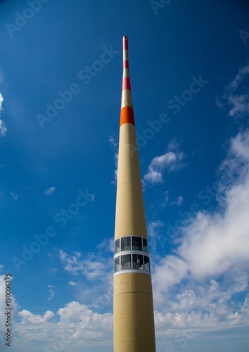 Antenna Pole on the mountain Saentis in the Appenzell Alps in Switzerland