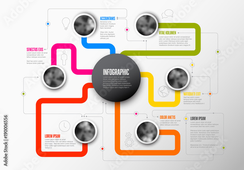 Abstract Infographic Template with main topic in the middle