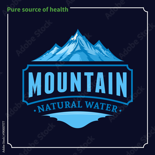 Vector ice mountain water logo