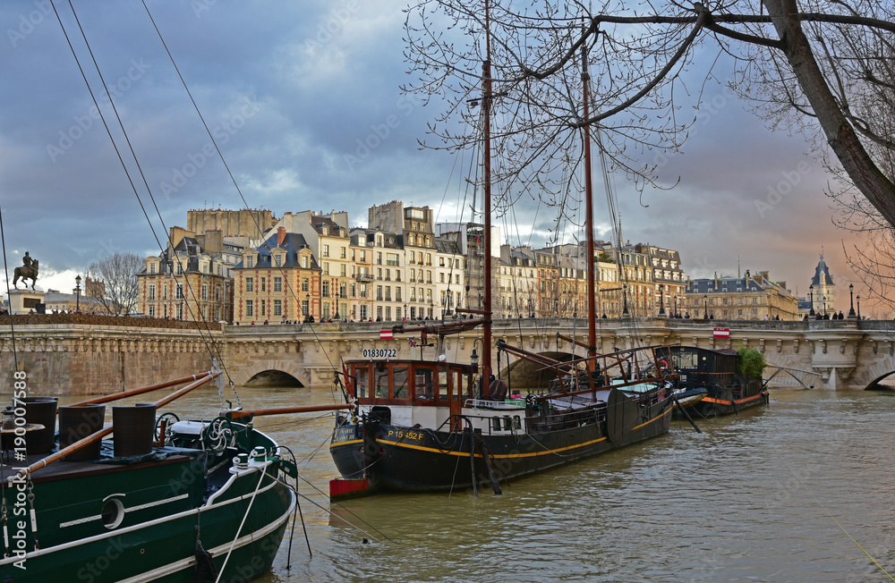 La Seine en crue à Paris