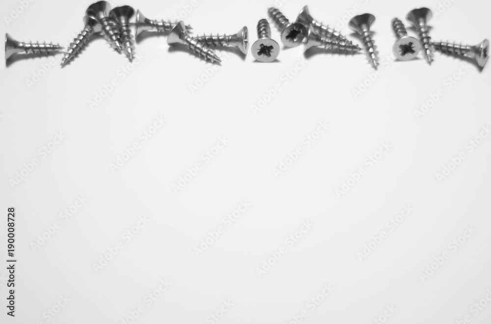 Fototapeta premium wood screws on a white background