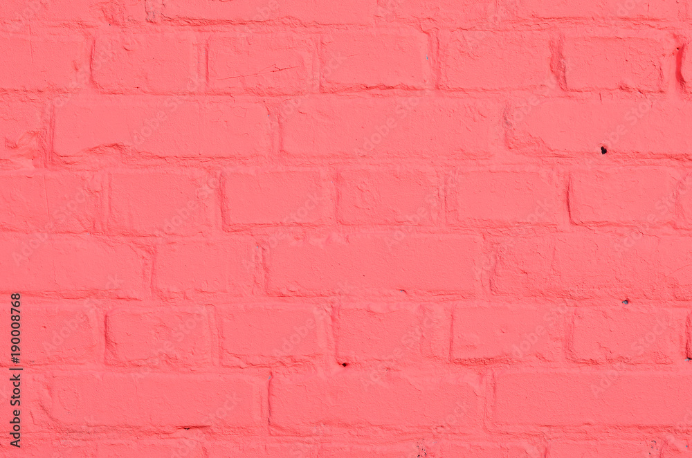 Background texture of the brick wall, painted in bright pink color Background texture of the brick wall, painted in bright pink color
