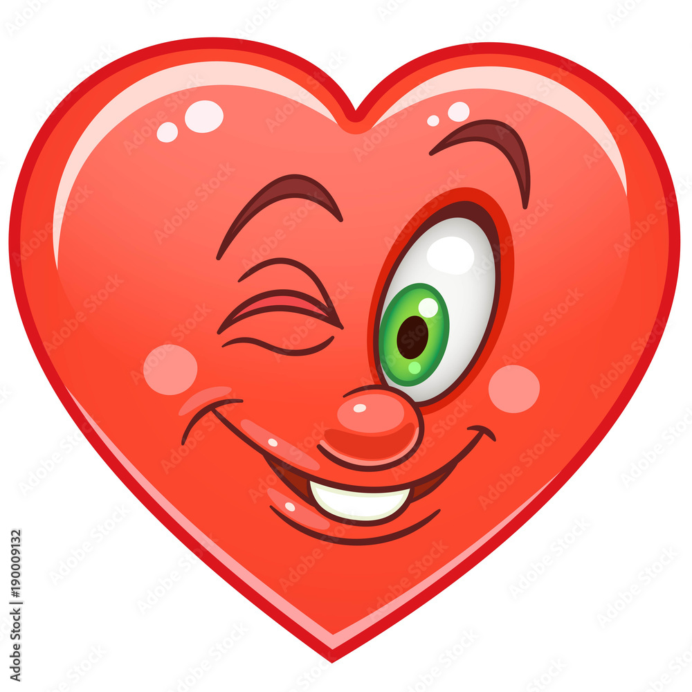 Cartoon red Heart. Emoticons. Smiley. Emoji. Love Emotion symbol. Design element for Valentines Day greeting card, kids coloring book page, t-shirt print, icon, logo, label, patch, sticker. Cartoon red Heart. Emoticons. Smiley. Emoji. Love Emotion symbol. Design element for Valentines Day greeting card, kids coloring book page, t-shirt print, icon, logo, label, patch, sticker.