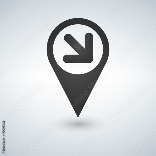 Map pointer with an arrow v...