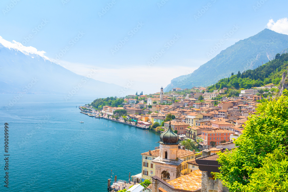 amazing view on Limone Sul Garda town on Lake Garda