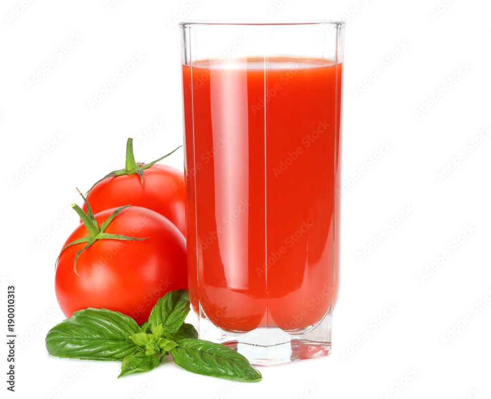 tomato juice isolated on white background. juice in glass tomato juice isolated on white background. juice in glass