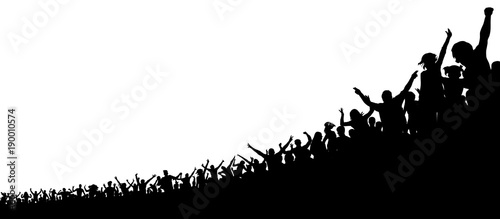 A crowd of sports fans. A crowd of people in the stadium. Silhouette vector