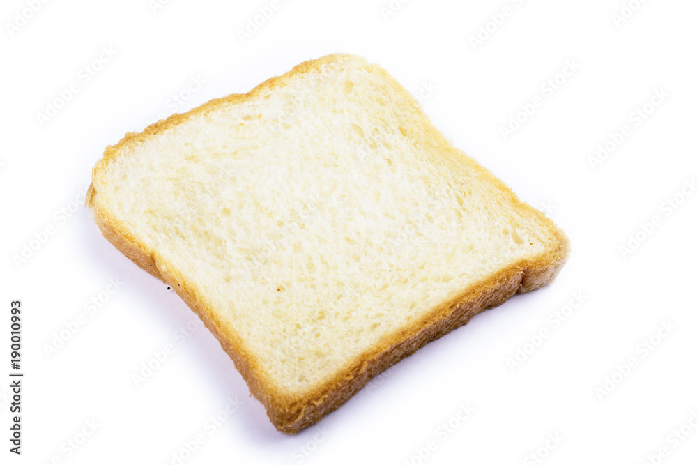 a piece of bread isolate a slice of white bread isolated on background