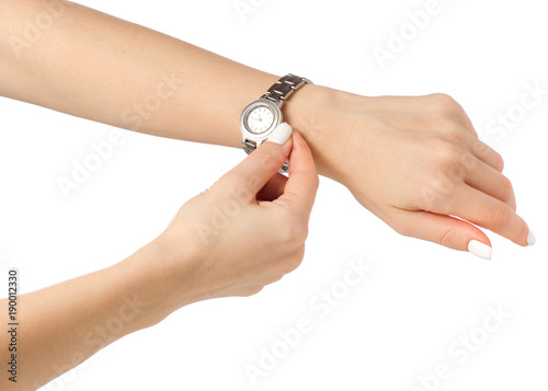 Wristwatch on a female hand