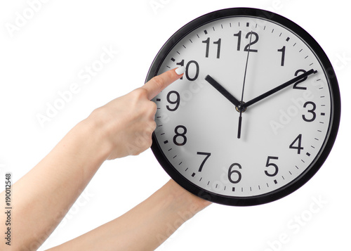 Wall clock in hand