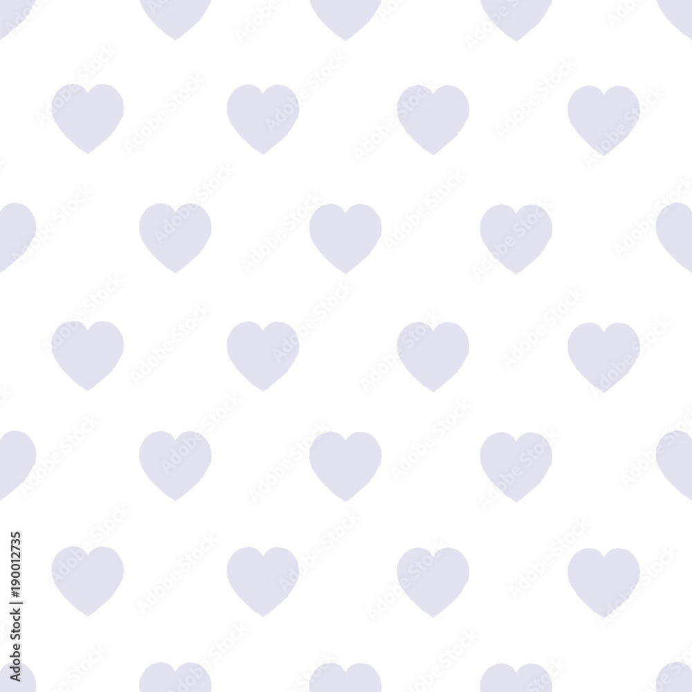 Naklejka Seamless background with gray hearts on a white background. Simple pattern. Lovers of the heart.